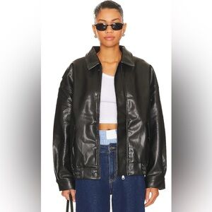 LIONESS - KENNY Bomber jacket - NEW - jet black - XS - faux leather